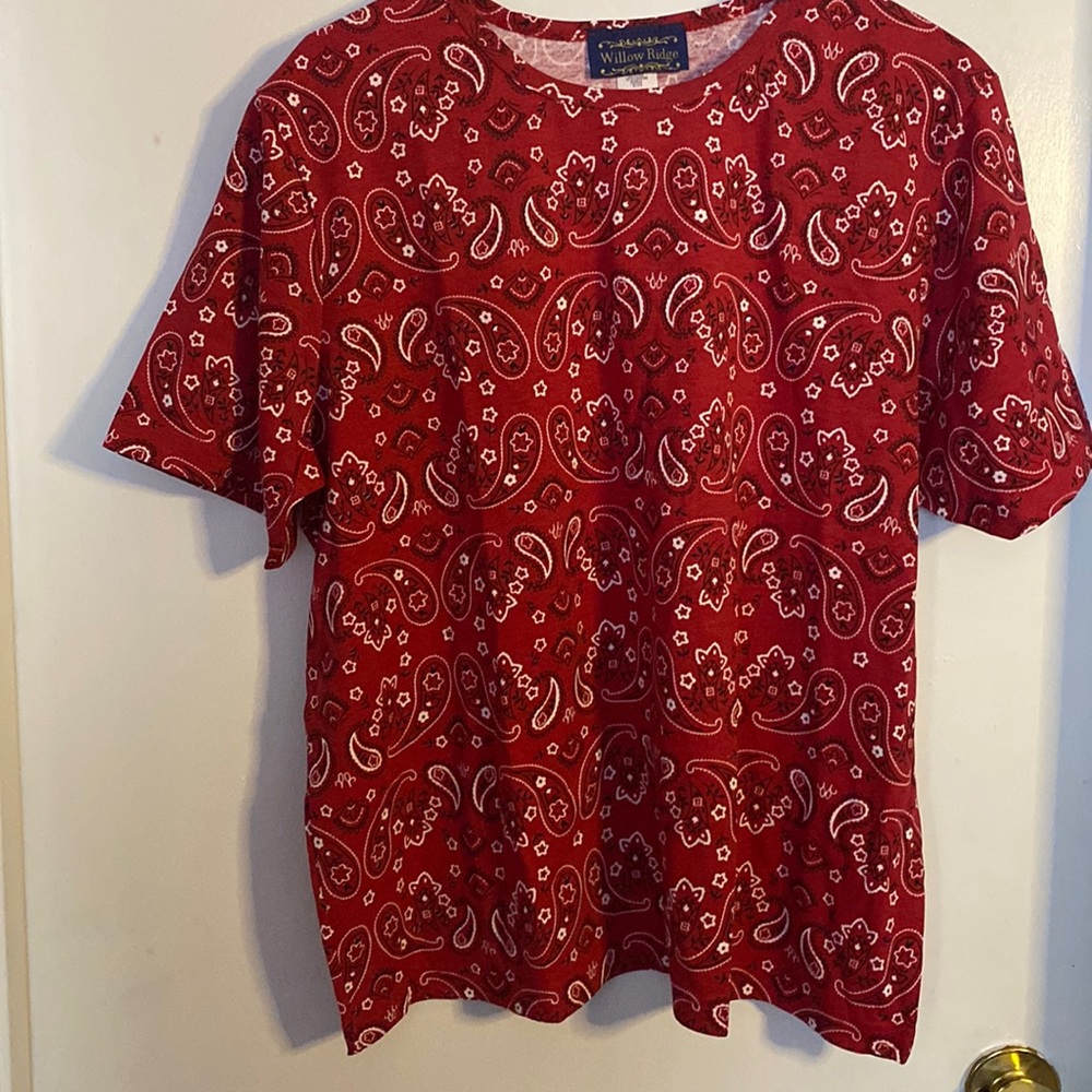Red bandanna shirt
